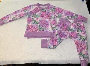 Bums & Roses You had me at Hydrangea Two-Piece Sweatshirt & Jogger Set